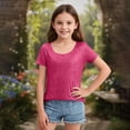 thumbnail image 1 of RRMuAzgs Girls Sequin Tops Sparkly Glitter Short Sleeve Round Neck T-shirt Kids Summer Birthday Party Tops, 1 of 8