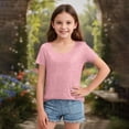 thumbnail image 1 of RRMuAzgs Girls Sequin Tops Sparkly Glitter Short Sleeve Round Neck T-shirt Kids Summer Birthday Party Tops, 1 of 8