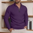 thumbnail image 1 of RRMuAzgs Men's Quarter Zip Up Pullover Long Sleeve Casual Sweatshirt Lightweight Stand Up Collar Solid Color Sweaters, 1 of 6