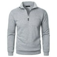thumbnail image 1 of RRMuAzgs Men's Quarter Zip Up Pullover Long Sleeve Casual Sweatshirt Lightweight Stand Up Collar Solid Color Sweaters, 1 of 9