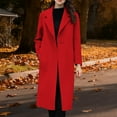 thumbnail image 1 of RRMuAzgs Women's Winter Wool Coat Elegant Long Sleeve Notch Lapel Solid Color Long Trench Coat with Pockets, 1 of 5