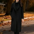 thumbnail image 1 of RRMuAzgs Women's Winter Wool Coat Elegant Long Sleeve Notch Lapel Solid Color Long Trench Coat with Pockets, 1 of 5
