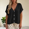 thumbnail image 1 of RRMuAzgs Womens Cardigans Batwing Short Sleeve Button Down V Neck Casual Open Front Sweater Lightweight Knit Tops, 1 of 5