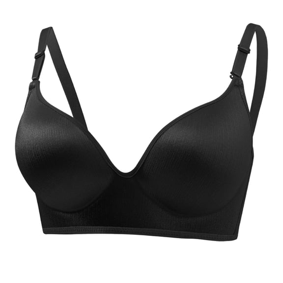 RRMuAzgs Womens Seamless Bras Breathable Comfortable Bra Solid Color Wirefree Full Support Push Up V Neck Bras