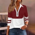 thumbnail image 1 of RRMuAzgs Womens Sweatshirt Slim Fit Half Zip Lapel Pullover Sweaters Lightweight Color Blocked Long Sleeve Tops, 1 of 6