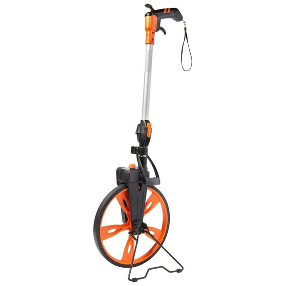 RRT12 Measuring Wheel - 3ft Surveyors Distance Wheel with Digital Counter, Brake & Folding Handle - Center Line Reading for Construction, Landscaping & Road Marking Orange/Black 0.9 m