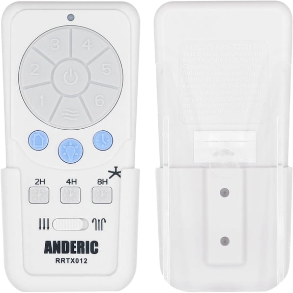 RRTX012 Replacement Ceiling Fan Remote Control Compatible with A25-TX012 A25-TX025 6-Speed Fan Control, Light Dimmer, Up & Down Lights, Reverse Airflow, Sleep Timer