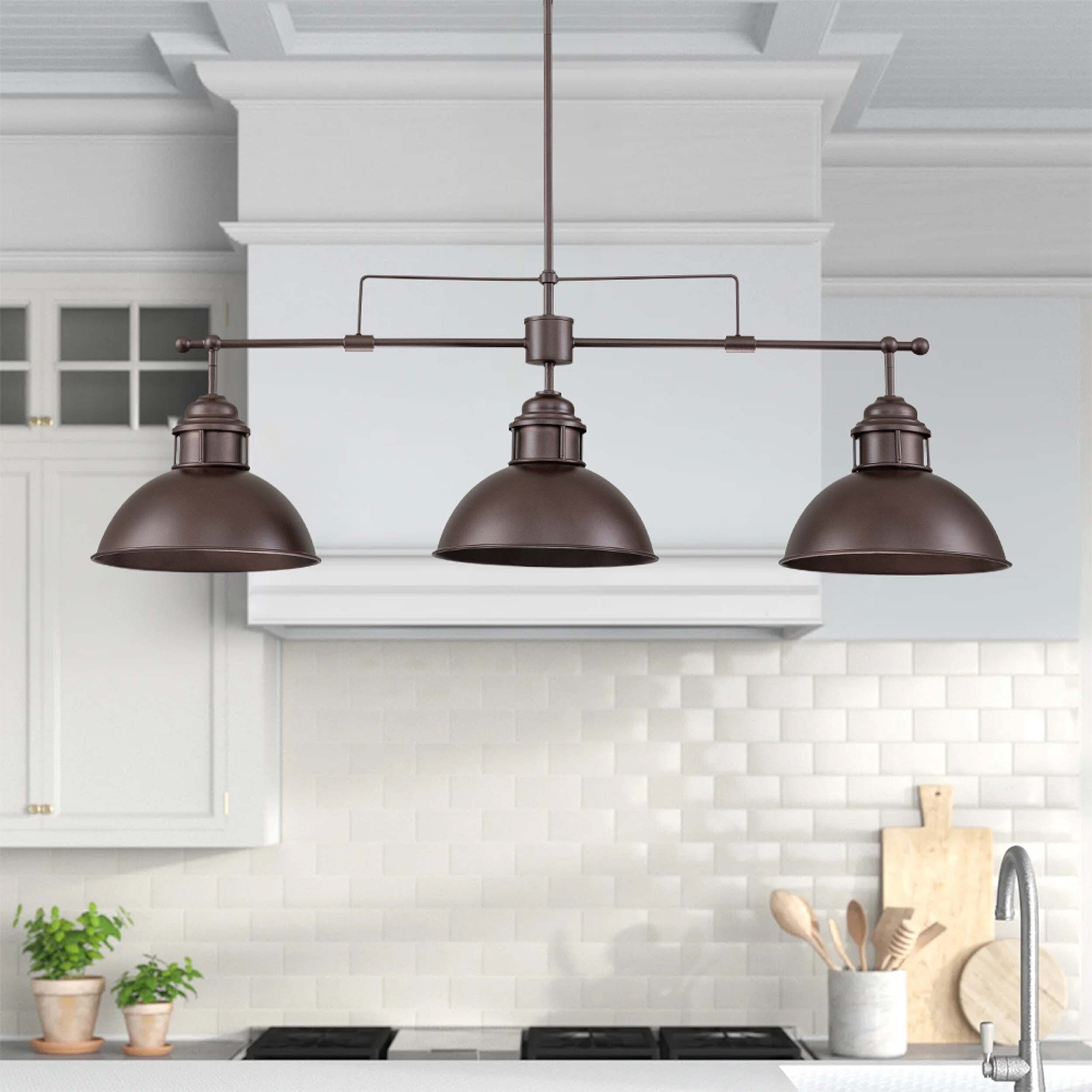 RRTYO 3-Light Modern Industrial Metal Linear Dome Island Pendant Light for Kitchen Island, Pool Table, Dining Room RRTYO 3-Light Modern Industrial Metal Linear Dome Island Pendant Light for Kitchen Island, Pool Table, Dining Room