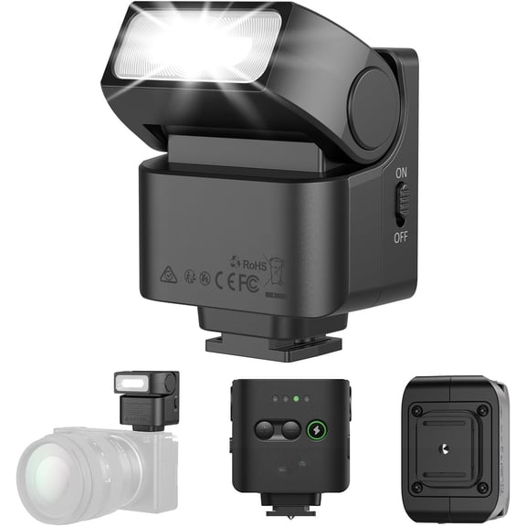 RS-22  Flash for  for  for  for  DSLR, GN8 Manual Speedlite, 85? Adjustable, 4 Levels 1/1-1/8, 700 Full Power Flashes, 0.1-4s Recycle/6500K/400mAh  -5883