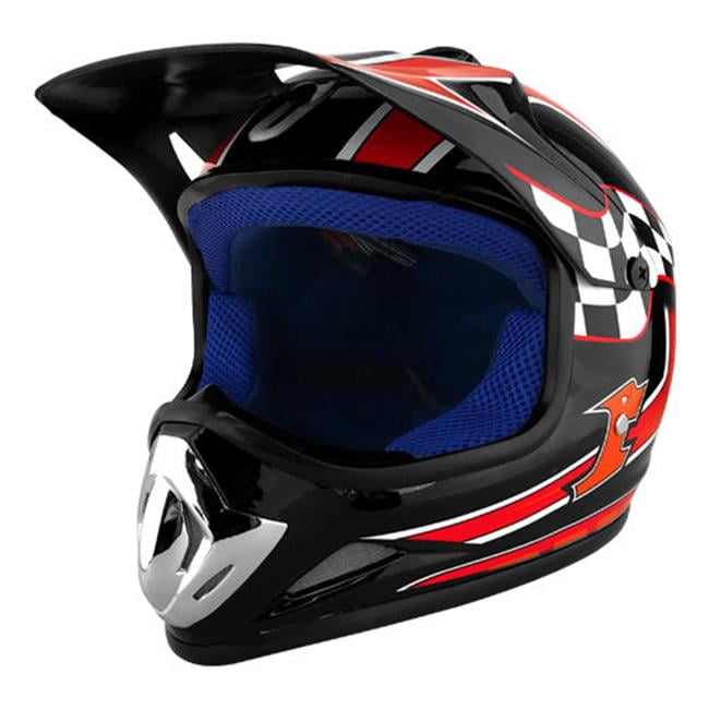 RS Helmets RS-8696-BlackRed-YL Off Road Motocross Motorcycle Helmet ...