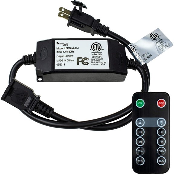 RS-NA-265W Wireless Outdoor LED St Light Dimmer Control Outlet | 265 M Watts | 100ft Remote Range | ETL Lted, Black