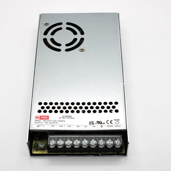RS Pro 320W 12VDC 26.7A Embedded Switch Mode Power Supply 2193036
