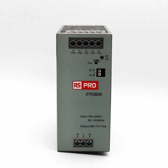 RS Pro 480W 48VDC 10A DIN-Rail Power Supply 2753826