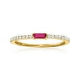 thumbnail image 1 of Pure Collection by Ross-Simons 0.10 Carat Ruby and .19 ct. t.w. Diamond Ring in 14kt Yellow Gold, Women's, Adult, 1 of 6