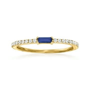 R S PURE RS Pure by Ross-Simons 0.10 Carat Sapphire and .19 ct. t.w. Diamond Ring in 14kt Yellow Gold, Women's, Adult