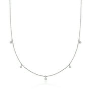 RS PURE Pure Collection by Ross-Simons 0.10 ct. t.w. Diamond Drop Station Necklace in Sterling Silver, Women's, Adult