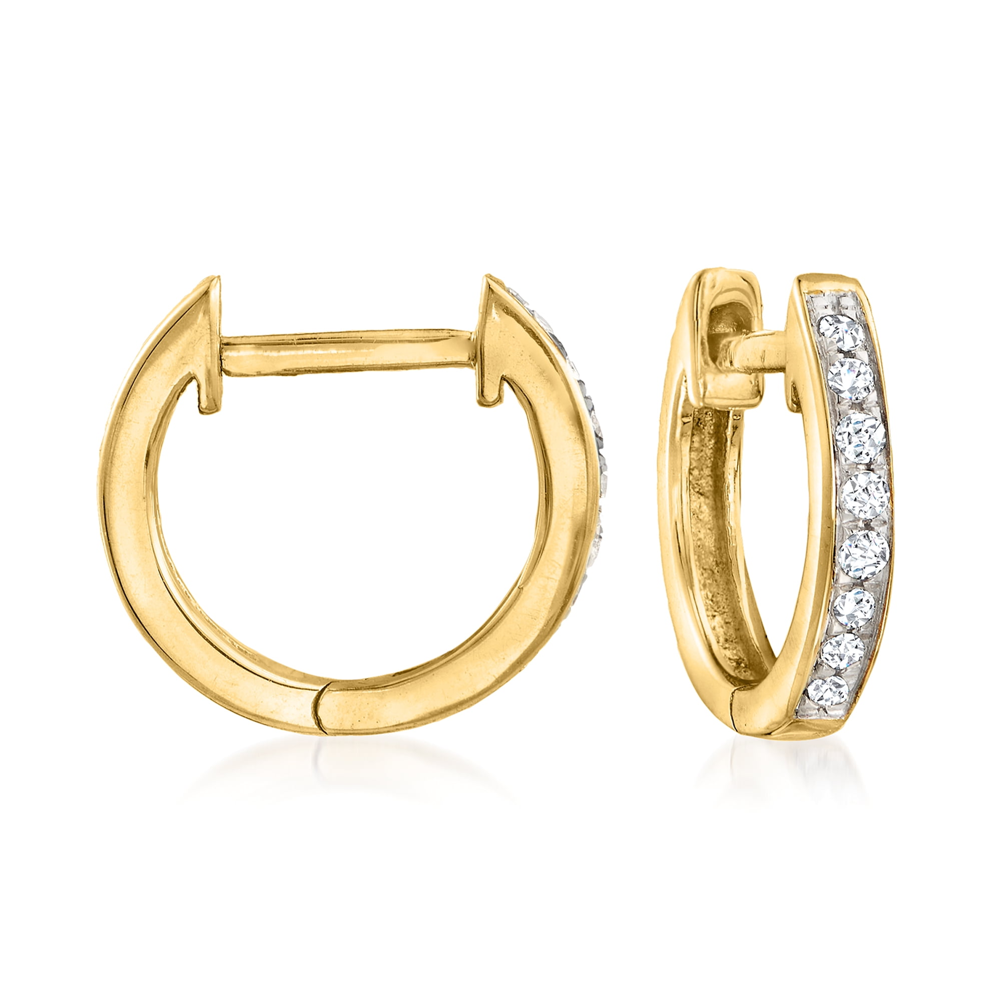 Ross simons sale diamond huggie earrings