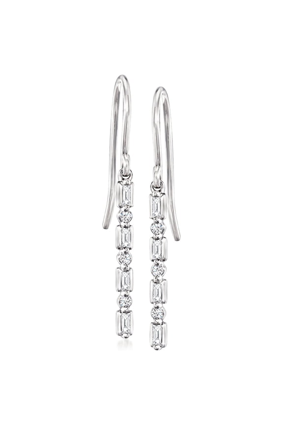 Pure Collection by Ross-Simons 0.10 ct. t.w. Diamond Linear Drop Earrings in Sterling Silver, Women's, Adult