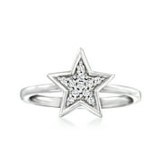 RS Pure by Ross-Simons 0.10 ct. t.w. Diamond Star Ring in Sterling Silver