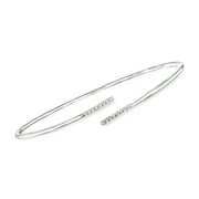R S PURE Pure Collection by Ross-Simons 0.15 ct. t.w. Diamond Bypass Bangle Bracelet in Sterling Silver, Women's, Adult