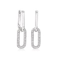 thumbnail image 1 of Pure Collection by Ross-Simons 0.15 ct. t.w. Diamond Paper Clip Link Removable Drop Earrings in Sterling Silver, Women's, Adult, 1 of 6
