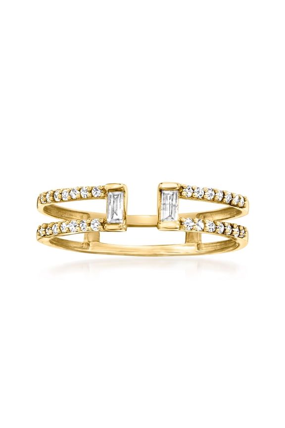Pure Collection by Ross-Simons 0.20 ct. t.w. Diamond Open-Space Ring in 14kt Yellow Gold, Women's, Adult