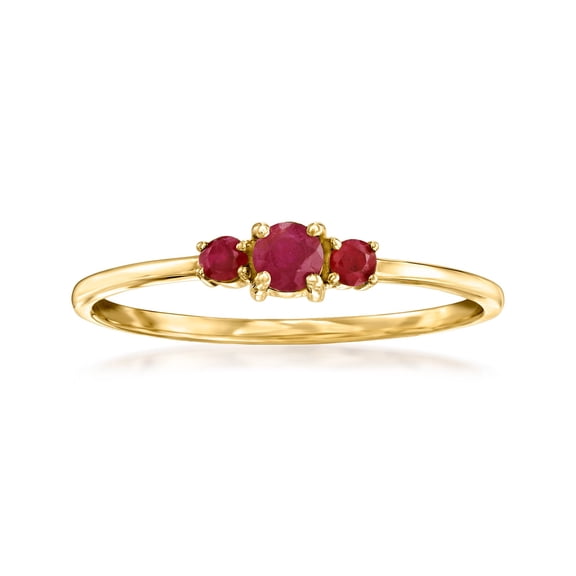 Pure Collection by Ross-Simons 0.20 ct. t.w. Ruby 3-Stone Ring in 14kt Yellow Gold, Women's, Adult