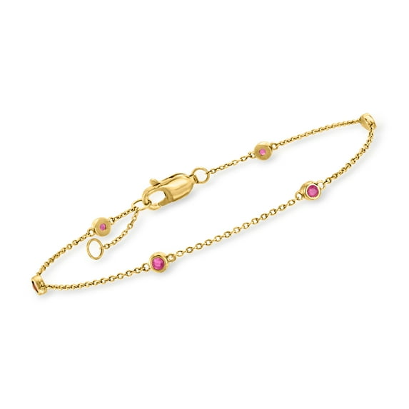 Pure Collection by Ross-Simons 0.20 ct. t.w. Ruby Station Bracelet in 14kt Yellow Gold, Women's, Adult