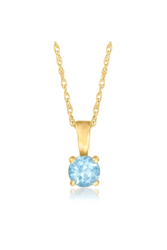Pure Collection by Ross-Simons 0.22 Carat Swiss Blue Topaz Pendant Necklace in 14kt Yellow Gold, Women's, Adult