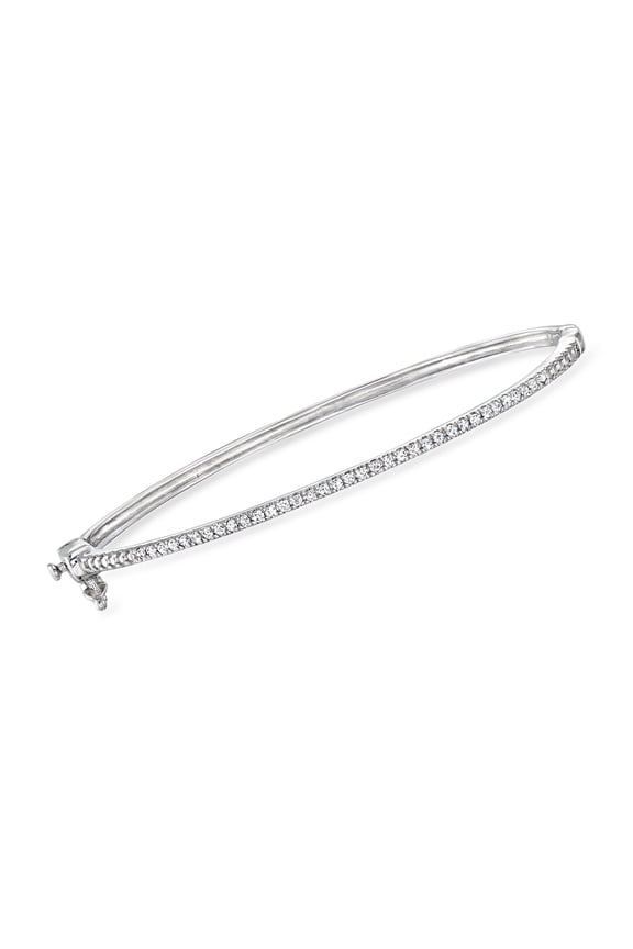 Pure Collection by Ross-Simons 0.25 ct. t.w. Diamond Bangle Bracelet in Sterling Silver, Women's, Adult