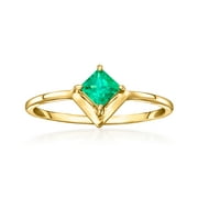 RS Pure by Ross-Simons 0.30 Carat Emerald Ring in 14kt Yellow Gold, Women's, Adult