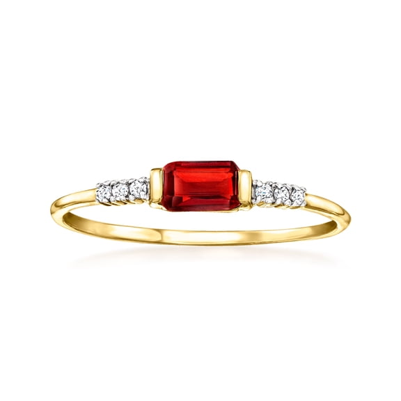 Pure Collection by Ross-Simons 0.30 Carat Garnet Ring With Diamond Accents in 14kt Yellow Gold, Women's, Adult