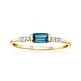 thumbnail image 1 of Pure Collection by Ross-Simons 0.30 Carat London Blue Topaz Ring With Diamond Accents in 14kt Yellow Gold, Women's, Adult, 1 of 8