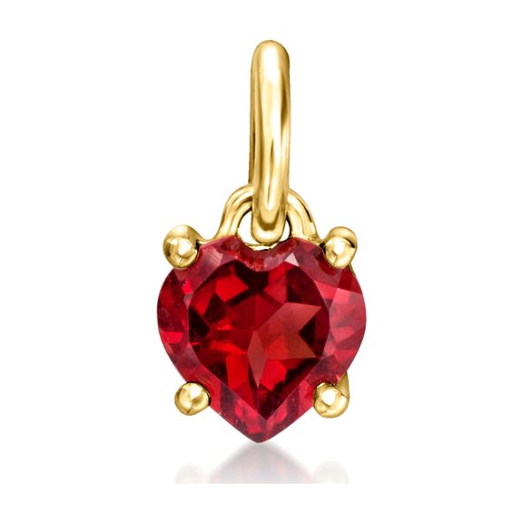 Pure Collection by Ross-Simons 0.50 Carat Garnet Heart Charm in 14kt Yellow Gold, Women's, Adult