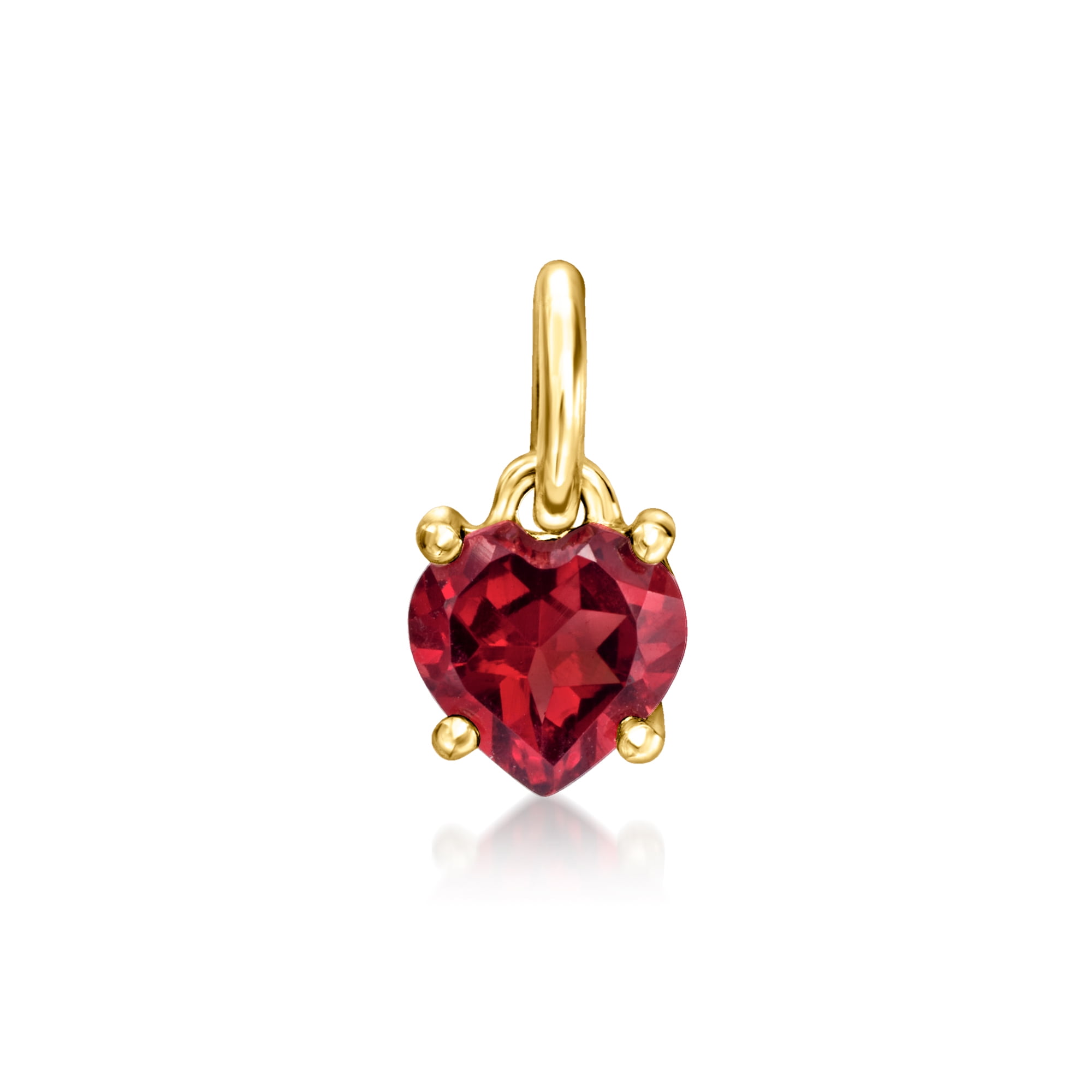 Pure Collection by Ross-Simons 0.50 Carat Garnet Heart Charm in 14kt Yellow Gold, Women's, Adult