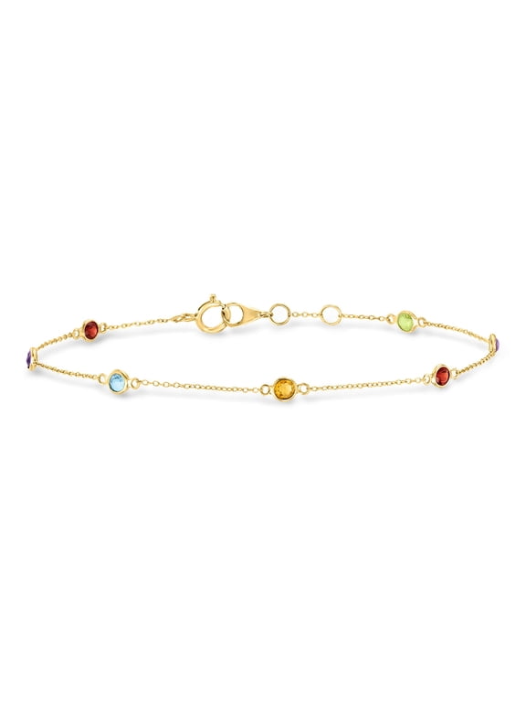 Pure Collection by Ross-Simons 0.69 ct. t.w. Multi-Gemstone Station Bracelet in 14kt Yellow Gold, Women's, Adult