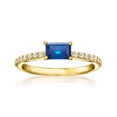 thumbnail image 1 of Pure Collection by Ross-Simons 0.70 Carat Lab-Grown Sapphire Ring With .20 ct. t.w. Lab-Grown Diamonds in 18kt Gold Vermeil, Women's, Adult, 1 of 7