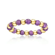 R S PURE Pure Collection by Ross-Simons 0.80 ct. t.w. Amethyst Bead Stretch Ring With 14kt Yellow Gold, Women's, Adult