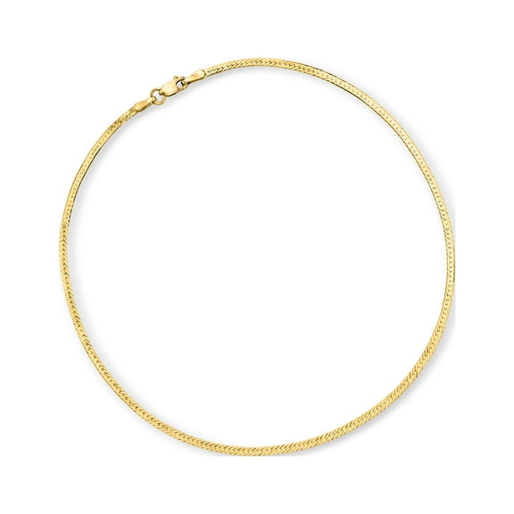 Pure Collection by Ross-Simons 1.5mm 14kt Yellow Gold Herringbone Anklet, Women's, Adult