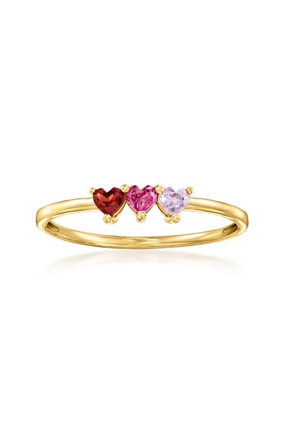 Pure Collection by Ross-Simons 1.70 ct. t.w. Multi-Gemstone Heart Ring in 14kt Yellow Gold, Women's, Adult