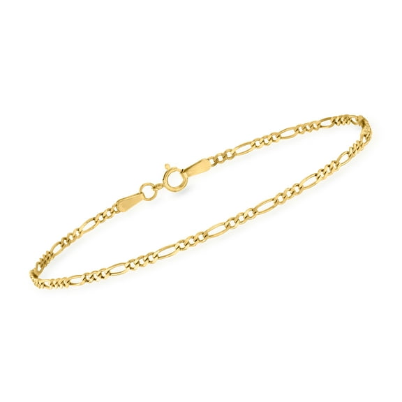Pure Collection by Ross-Simons 1.9mm 14kt Yellow Gold Figaro-Link Bracelet, Women's, Adult