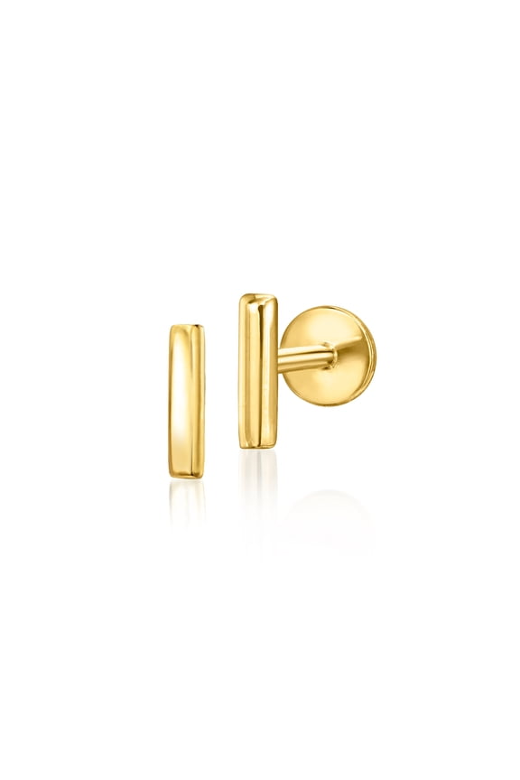 Pure Collection by Ross-Simons 14kt Yellow Gold Bar Flat-Back Stud Earrings, Women's, Adult