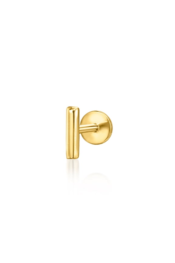 Pure Collection by Ross-Simons 14kt Yellow Gold Bar Single Flat-Back Stud Earring, Women's, Adult