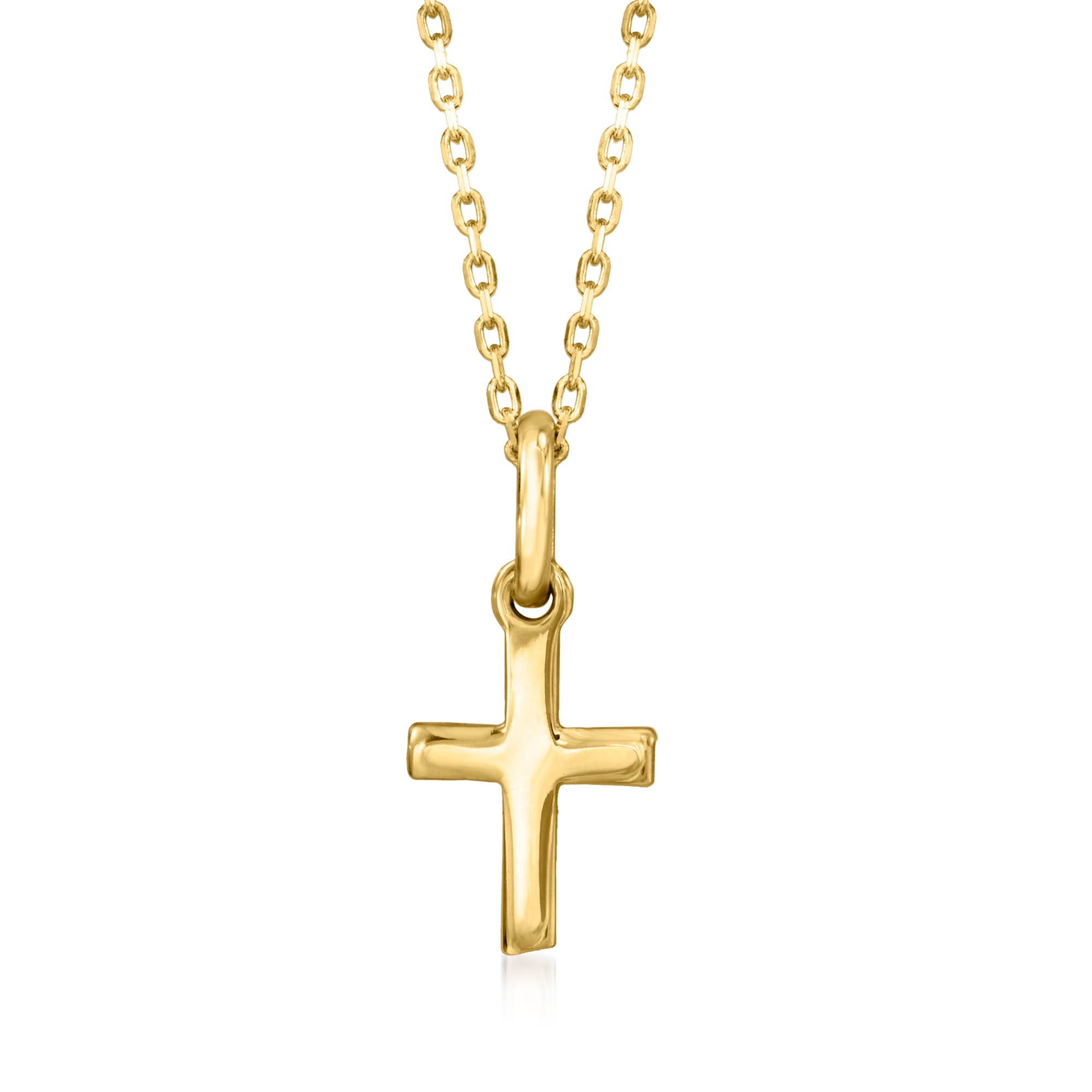 Pure Collection by Ross-Simons 14kt Yellow Gold Cross Necklace