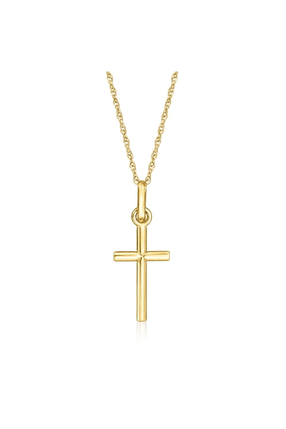 Pure Collection by Ross-Simons 14kt Yellow Gold Classic Cross Pendant Necklace, Women's, Adult