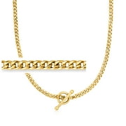 RS Pure by Ross-Simons 14kt Yellow Gold Curb-Link Toggle Necklace, Women's, Adult