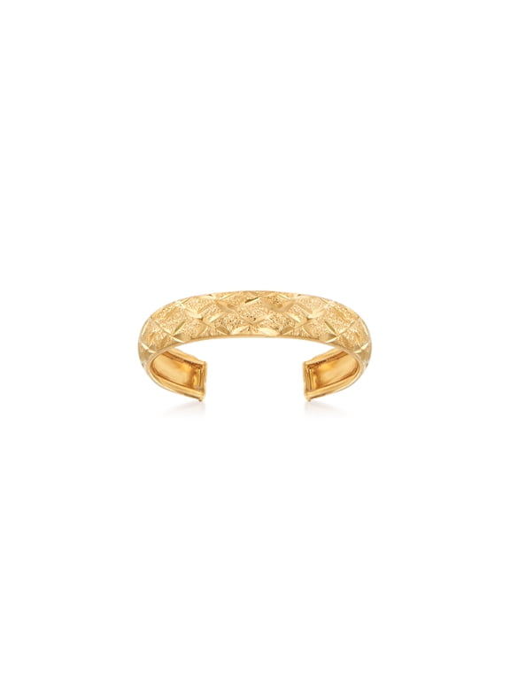 RS Pure by Ross-Simons 14kt Yellow Gold Diamond-Cut Adjustable Toe Ring, Women's, Adult