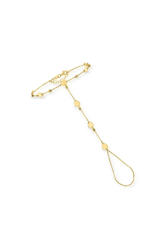 Pure Collection by Ross-Simons 14kt Yellow Gold Disc Station Cable-Chain Hand Bracelet, Women's, Adult