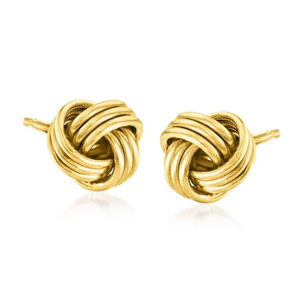 RS Pure by Ross-Simons 14kt Yellow Gold Love Knot Stud