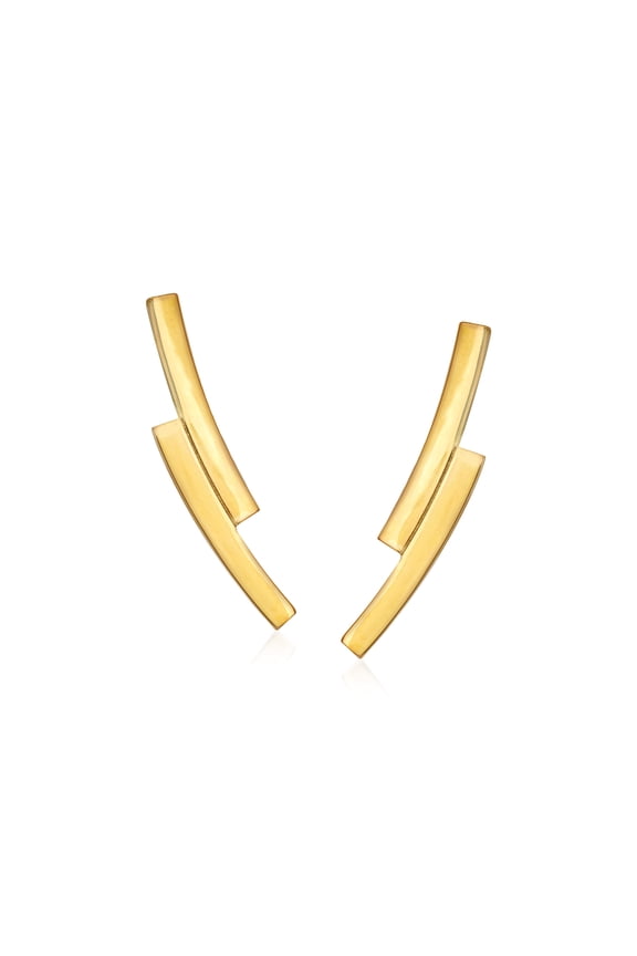 Pure Collection by Ross-Simons 14kt Yellow Gold Mini Double-Curve Ear Climbers, Women's, Adult